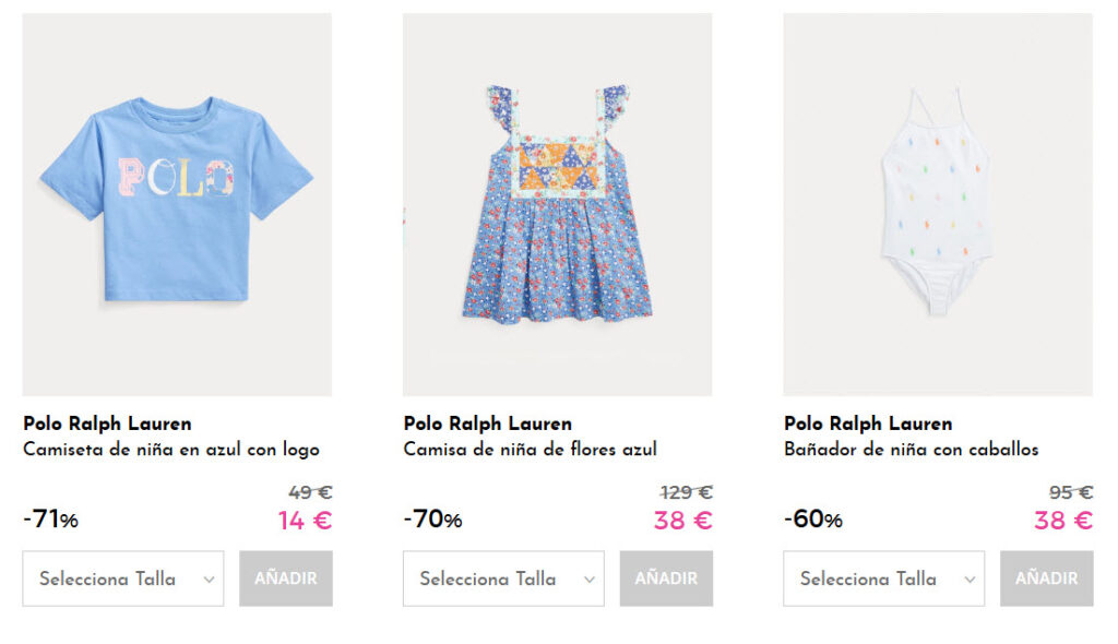 Outlet Ralph Lauren ropa infantil